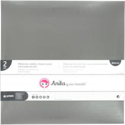 Grafoplas Pack 2  Material Vinil Charol Encuadernar Gris