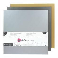 Grafoplas Pack 3  Texturas Metalizadas Encuadernar Nido A