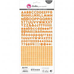 Grafoplas ANITA Y SU MUNDO Pack 5 Abecedario y números Pegatinas Naranja