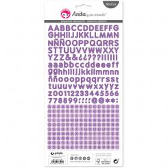 Grafoplas ANITA Y SU MUNDO Pack 5 Abecedario y números Pegatinas Violeta