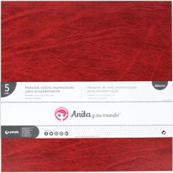 Grafoplas Pack 5  Material Vinil Marmol Encuadernar Rojo Gris