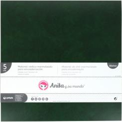 Grafoplas Pack 5  Material Vinil Marmol Encuadernar Verde
