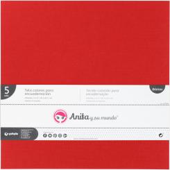Grafoplas Pack 5 Telas Color  Encuadernacion Rojo