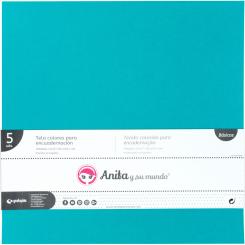 Grafoplas Pack 5 Telas Color  encuadernación Turquesa