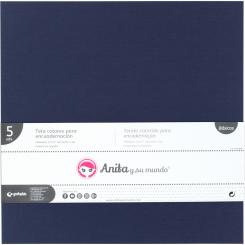Grafoplas Pack 5 Telas Colores Encuadernar Azul Marino
