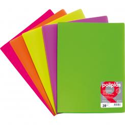 Grafoplas Carpeta con fundas soldadas Poliplas 10 F. Fº fluorgraf rosa