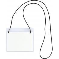 GRAFOPLÁS Portadistintivo PVC con goma Elastica Negra