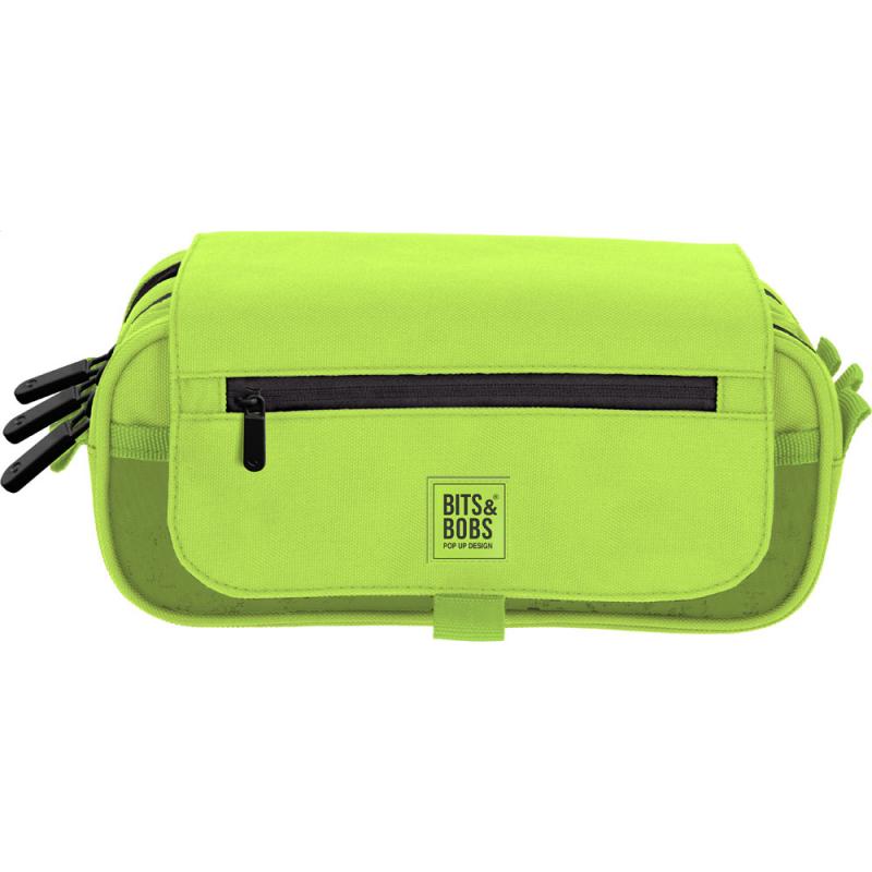 GRAFOPLÁS Portatodo Triple Con Solapa Bits&Bobs 25 Fluor Pastel Verde Neon
