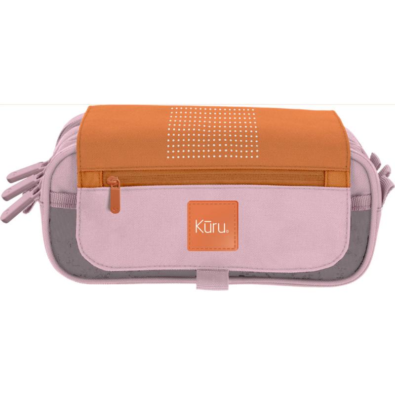 GRAFOPLÁS Portatodo Triple Con Solapa Kuru Kuru3 Naranja
