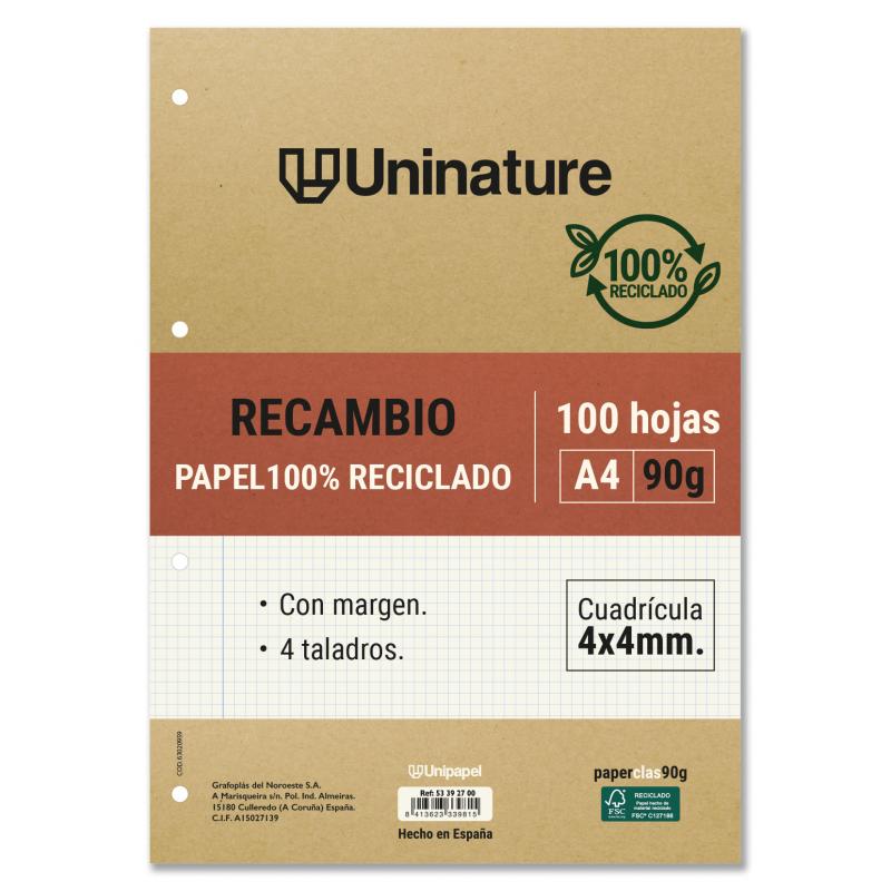 grafoplas-recambio-papel-cuadriculado-100-reciclado-a4-4x4-100h-90g-uninature