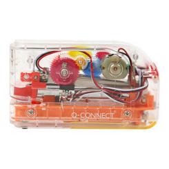 Grapadora electrica Q-CONNECT plastico transparente mecanismo de colores capacidad 20 hojas usa grapas