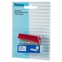 Grapadora PETRUS Bambina 202 + 1 Caja grapas 202 (blíster) colores surtidos