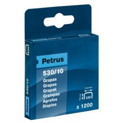 Grapas PETRUS mod. 530/10 mm. Caja 1200 unid. cobreada