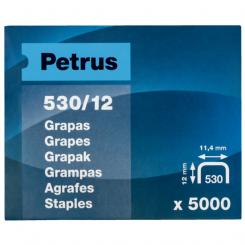 Grapas PETRUS mod. 530/12 (envase 5000) - para grapadora 1530 cobreada