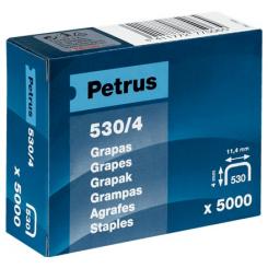 Grapas PETRUS mod. 530/4 mm. Caja 5000 unid. cobreada