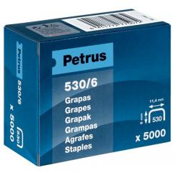 Grapas PETRUS mod. 530/6 mm. Caja 5000 unid. cobreada