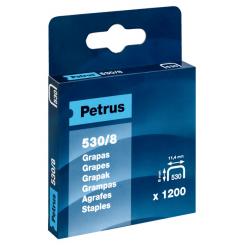 Grapas PETRUS mod. 530/8 mm. Caja 1200 unid. cobreada