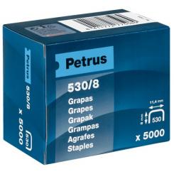 Grapas PETRUS mod. 530/8 mm. Caja 5000 unid. cobreada