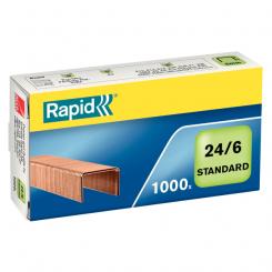Grapas RAPID 24/6 mm. Caja 1000 Standard cobreada