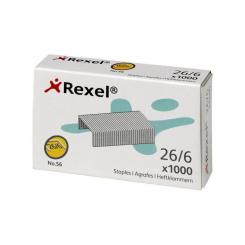 Grapas REXEL 26/6. Caja 1000, galvanizadas
