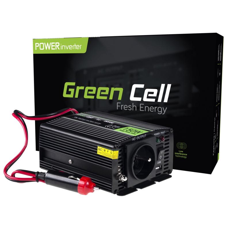 green-cell-inv06-adaptador-e-inversor-de-corriente-auto-150-w-negro