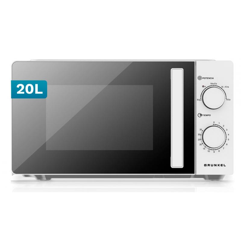 grunkel-mw-20easy-microondas-blanco-negro-solo-microondas-encimera-20-l-700-w