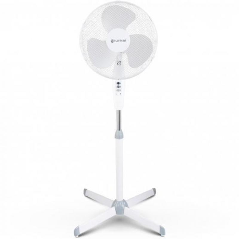 GRUNKEL VENTILADOR DE PIE 50W REGULABLE 3 VELOCIDADES BLANCO