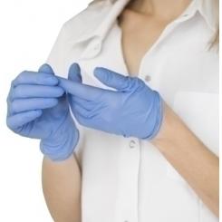 Guante Desechable Nitrilo De Examen Azul Sin Polvo Talla M-8 Caja De 100