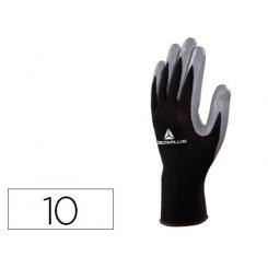 Guantes DELTAPLUS De Punto Poliester Palma De Nitrilo Especial Para Mecanica grasas Aceites Negro-gris Talla 10