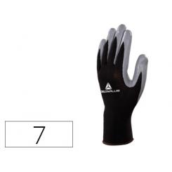 Guantes DELTAPLUS De Punto Poliester Palma De Nitrilo Especial Para Mecanica grasas Aceites Negro-gris Talla 7
