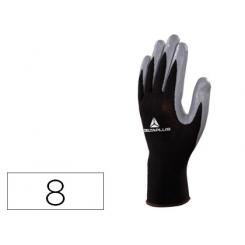 Guantes DELTAPLUS De Punto Poliester Palma De Nitrilo Especial Para Mecanica grasas Aceites Negro-gris Talla 8