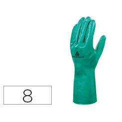 Guantes DELTAPLUS Tratado En Nitrilo Flocado De Algodon Especial Para Trabajos con Liquidos Quimicos Talla 8