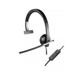 LOGITECH H650e Auriculares Alámbrico Diadema Oficina/Centro de llamadas USB tipo A Negro, Plata