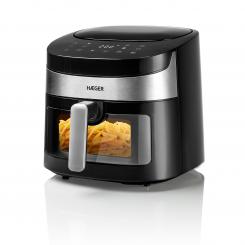 Haeger AF-D80.008A freidora Sencillo 8 L Independiente 1800 W Freidora de aire caliente Negro, Plata