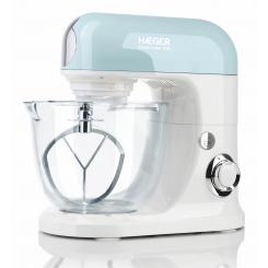 Haeger Glass Cake 700 Batidora de varillas 700 W Color aguamarina, Blanco