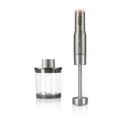 Haeger HB-80C.025A licuadora Batidora de inmersión 800 W Gris, Acero inoxidable, Transparente