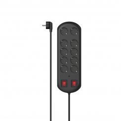 Hama 00223164 base múltiple 2 m 10 salidas AC Interior Negro