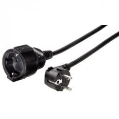 Hama Cable de Corriente M-H 5m, con protección para niños, color negro.