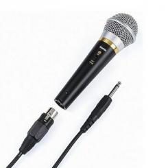 Hama Micrófono dinámico con una conexión de 6,3mm y un cabe de 3m, Color negro