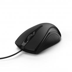 Hama Ratón con cable MC 200, para diestros y zurdos, conexión USB-A, con 1000DPI, color negro