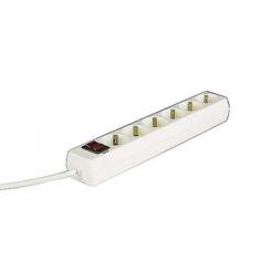 Hama Regleta de 6 tomas con interruptor iluminado, cable de 1.4 metros, color Blanco.