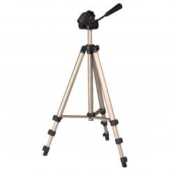 Hama Trípode Star 75, para cámara de fotos, conexión 6.4mm, altura ajustable hasta 125 cm, Color Beige