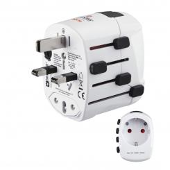 Hama World Travel Pro adaptador de enchufe eléctrico Universal Blanco