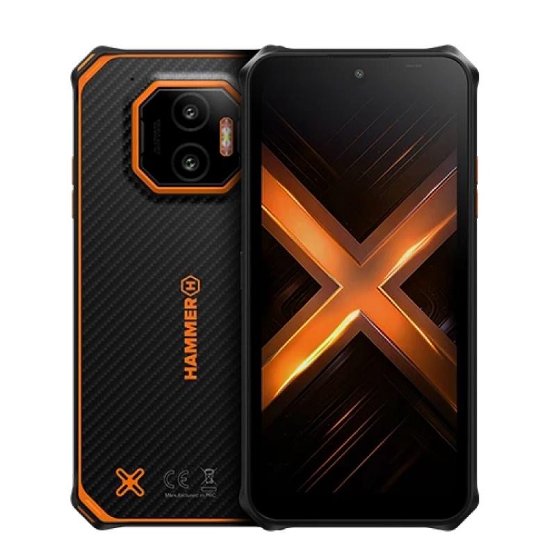 hammer-energy-x2-5g-6-128-gb-155-cm-61-sim-doble-android-15-usb-tipo-c-6-gb-5000-mah-negro-naranja