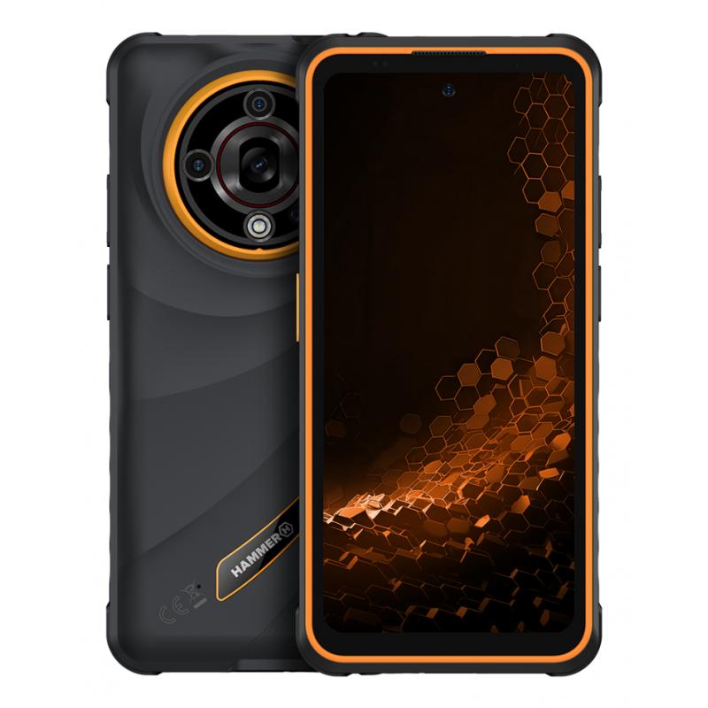 hammer-iron-6-5g-6-128-gb-orange-167-cm-656-sim-doble-android-15-usb-tipo-c-6-gb-6050-mah-negro-naranja