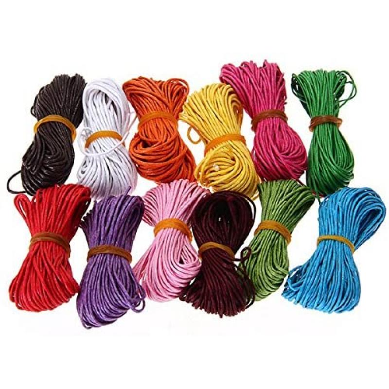 Hilo cuerda de ratón encerada pulseras 1mm x 10m pack 12 un multicolor