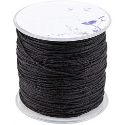 Hilo cuerda de ratón pulseras 1mm x 100m Negro