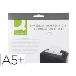 Hojas Lubricantes Y Afiladoras Q-CONNECT Para Destructora Paquete De 12 Hojas Tamaño 220X150mm