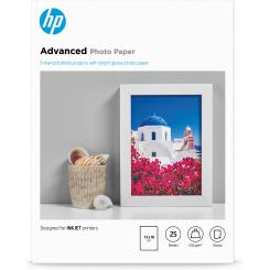 HP Papel fotográfico Advanced, brillante, 250 g/m2, 13 x 18 cm (127 x 178 mm), 25 hojas