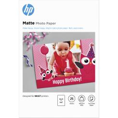 HP Papel fotográfico Matte, 180 g/m2, 10 x 15 cm (101 x 152 mm), 25 hojas